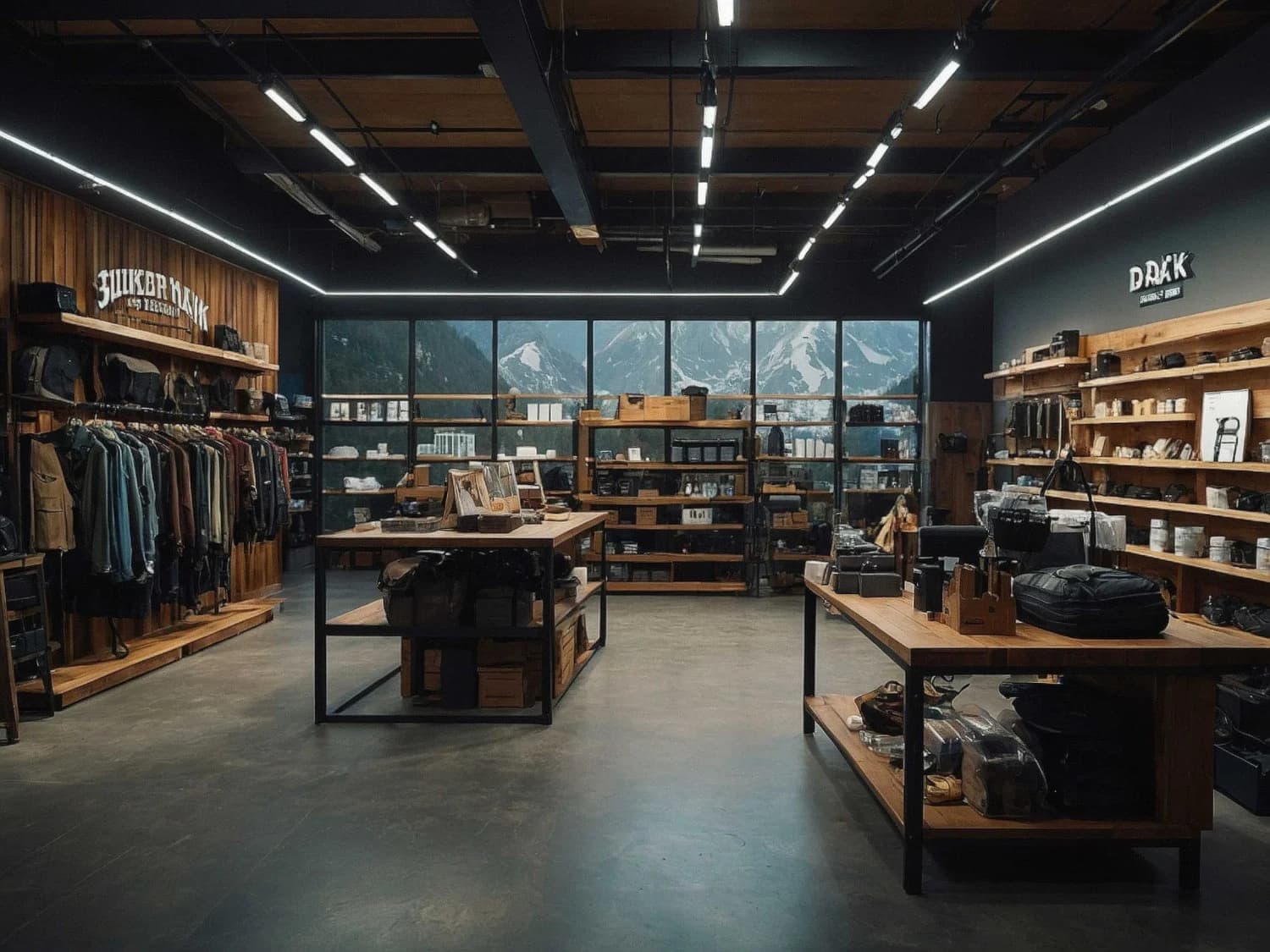 Interior de loja estruturada